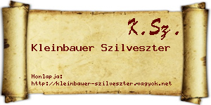 Kleinbauer Szilveszter névjegykártya